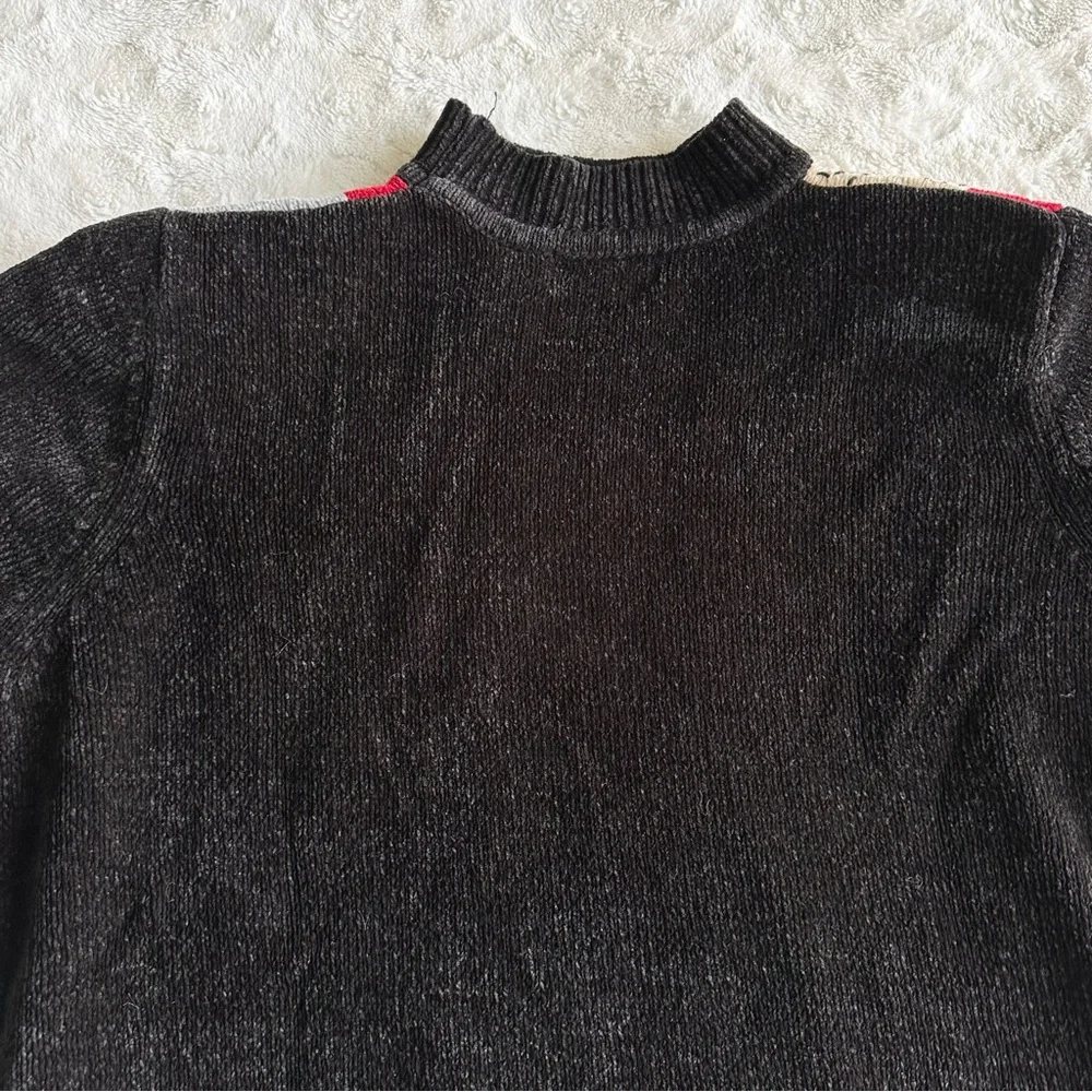 Vintage Alfred Dunner Sweater Womens 2X Red Black Colorblock Floral Retro READ - Picture 5 of 11